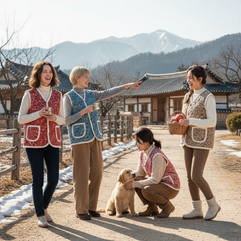 김장조끼 Korean Kimjang Vest - Pink (Free Size)