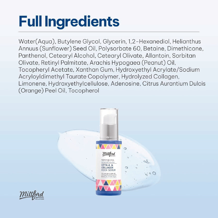 Millford Vita A & Collagen Rich Serum 30ml / 1 fl.oz