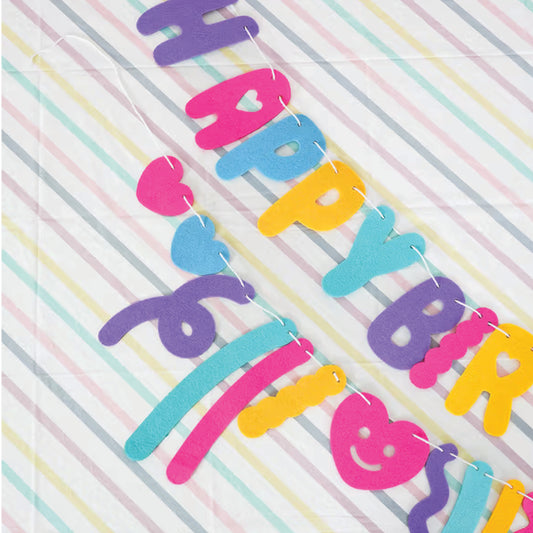 2-Tier Felt Birthday Garland (Purple)