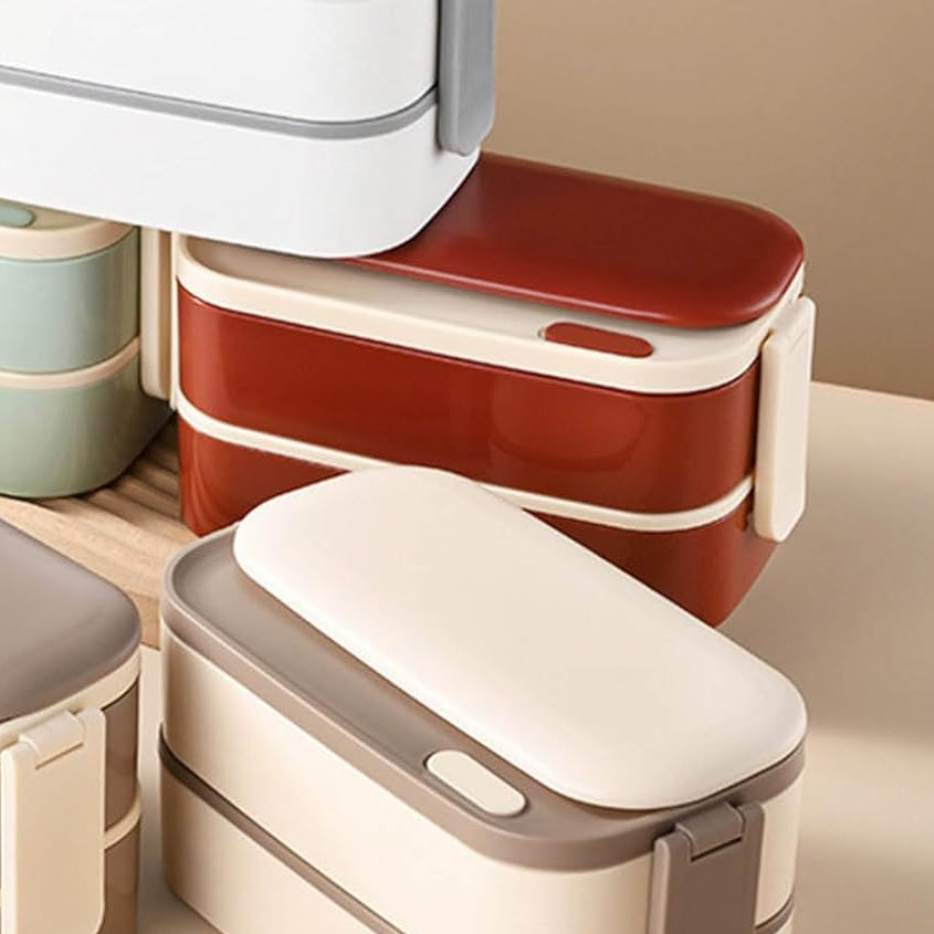 스테인레스 도시락통 + 가방 Stainless Lunch Box with Cutlery and Bag (Red)