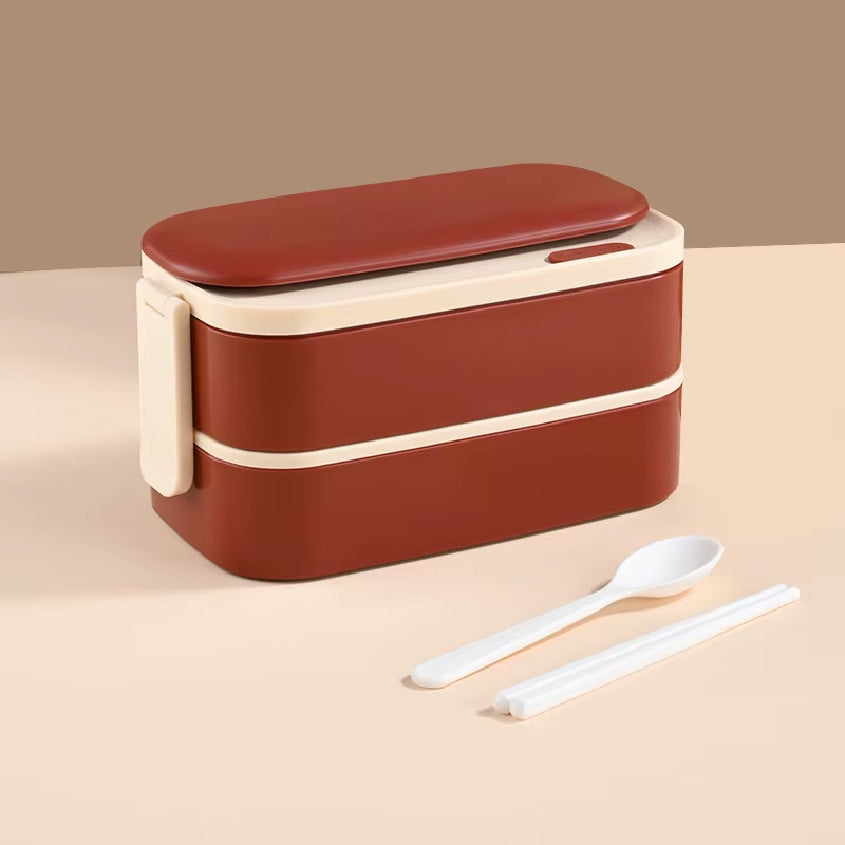 스테인레스 도시락통 + 가방 Stainless Lunch Box with Cutlery and Bag (Red)