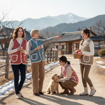 김장조끼 Korean Kimjang Vest - Pink (Free Size)