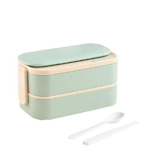 스테인레스 도시락통 + 가방 Stainless Lunch Box with Cutlery and Bag (Green)