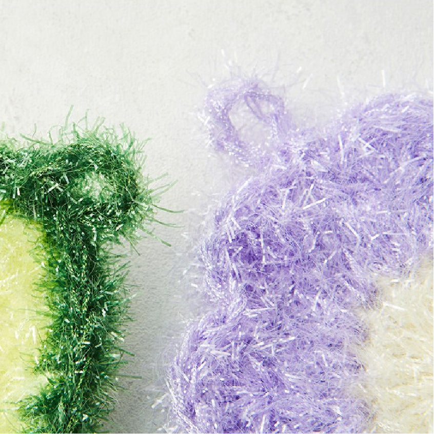 [KS365] Hand-made Scrubber in Avocado and Fried Egg Shapes (8units) | 폭신폭신 그립감 좋은 손뜨개 수세미 8매