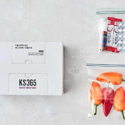 [KS365] Double Zip-lock Pouch Bags (mini 120units + Small 80units) | 이중지퍼 안심 더블지퍼백 혼합 (가로 11 X 세로 15cm + 가로 18 X 세로 20cm