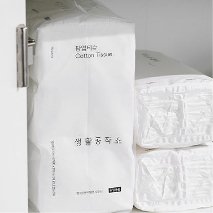 Cotton Pop-up Tissue / 3 packs * 180 sheets | 뽑아쓰는 팝업티슈 180매 3팩