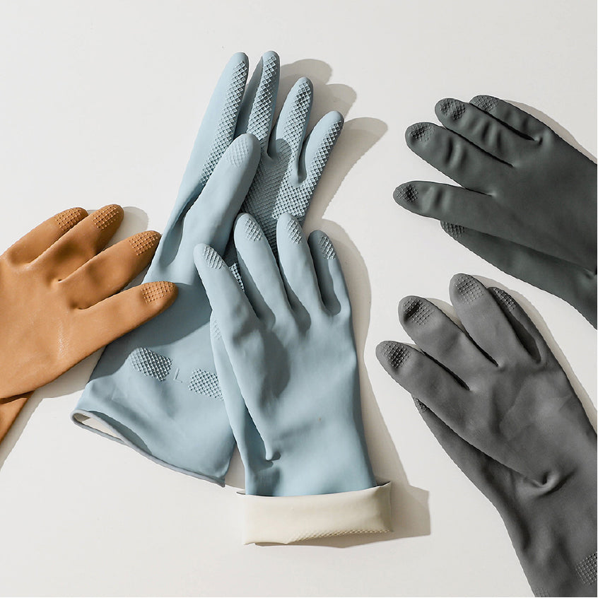 Dishwashing Rubber Gloves - Pastel Blue (Medium)