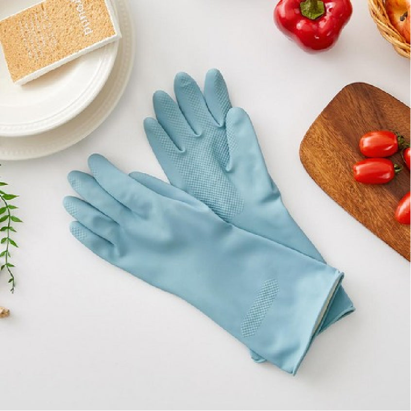 Dishwashing Rubber Gloves - Pastel Blue (Medium)