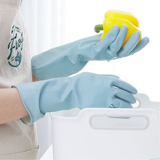 Dishwashing Rubber Gloves - Pastel Blue (Large)