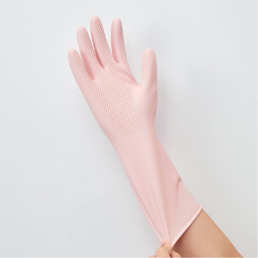 Dishwashing Rubber Gloves - Pastel Pink (Medium)