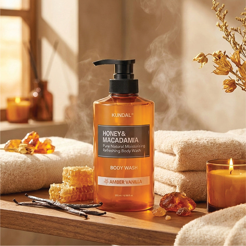 HONEY & MACADAMIA PURE BODY WASH 500ML - AMBER VANILLA