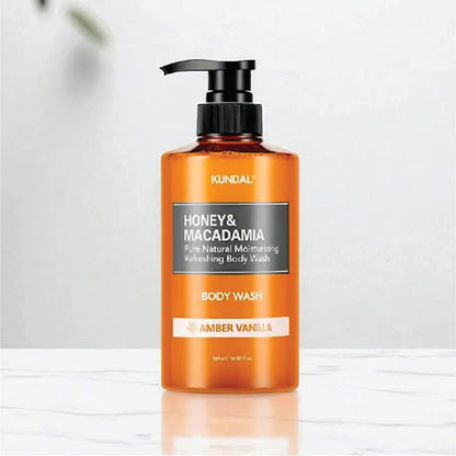 HONEY & MACADAMIA PURE BODY WASH 500ML - AMBER VANILLA