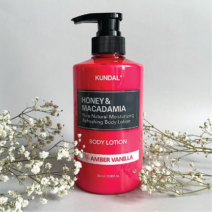 KUNDAL HONEY & MACADAMIA PURE BODY LOTION AMBER VANILLA