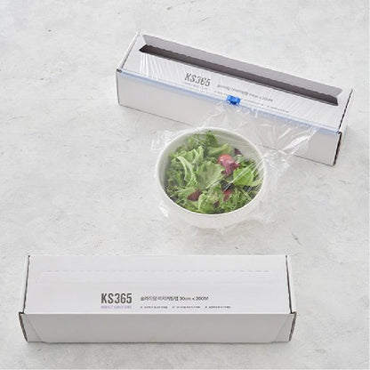 [KS365] Easy Sliding-cut Plastic Wrap (30cm * 200m) | [KS365] 위생적인 슬라이딩 이지커팅랩 (30cm*200M)