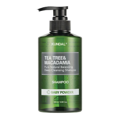 KUNDAL TEA TREE & MACADAMIA DEEP CLEANSING SHAMPOO BABY POWDER