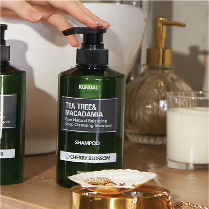 KUNDAL TEA TREE & MACADAMIA DEEP CLEANSING SHAMPOO CHERRY BLOSSOM
