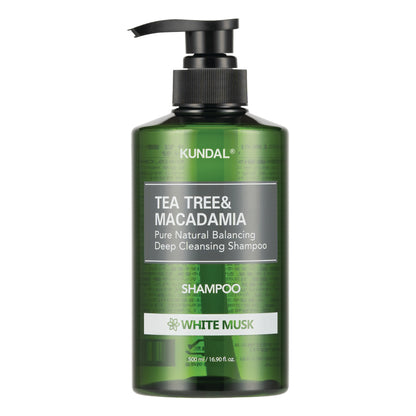 KUNDAL TEA TREE & MACADAMIA DEEP CLEANSING SHAMPOO WHITE MUSK