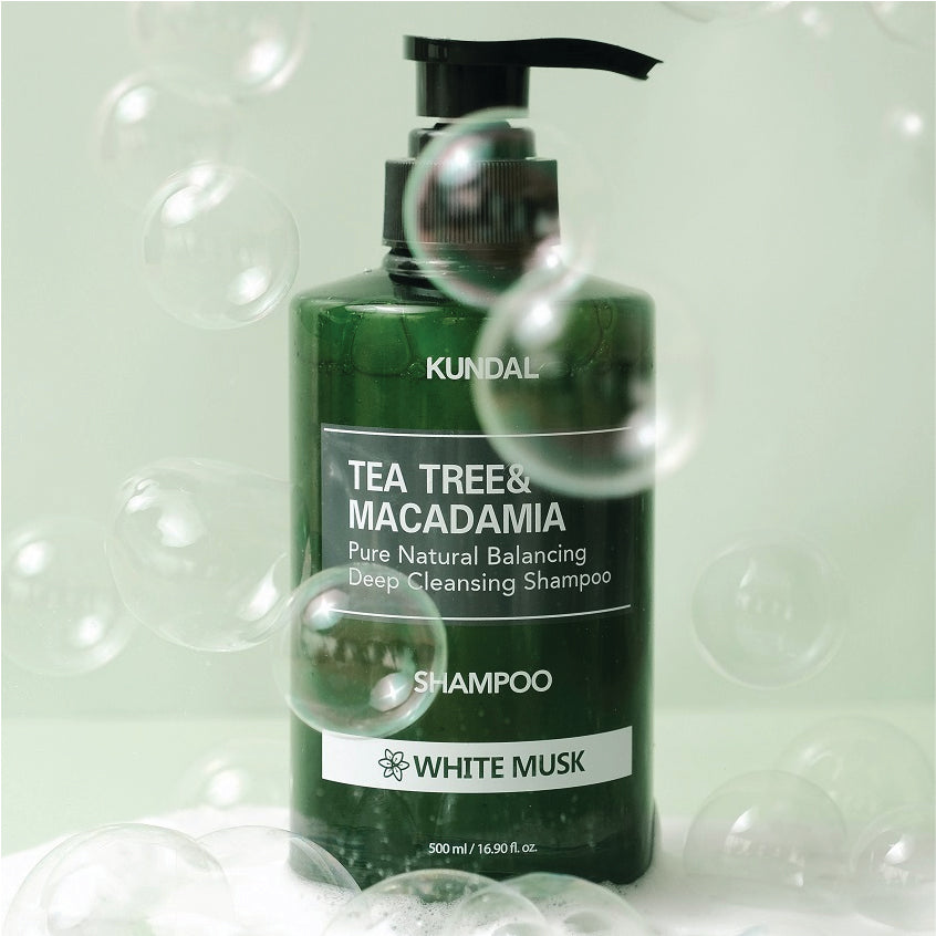 KUNDAL TEA TREE & MACADAMIA DEEP CLEANSING SHAMPOO WHITE MUSK