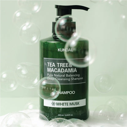 KUNDAL TEA TREE & MACADAMIA DEEP CLEANSING SHAMPOO WHITE MUSK