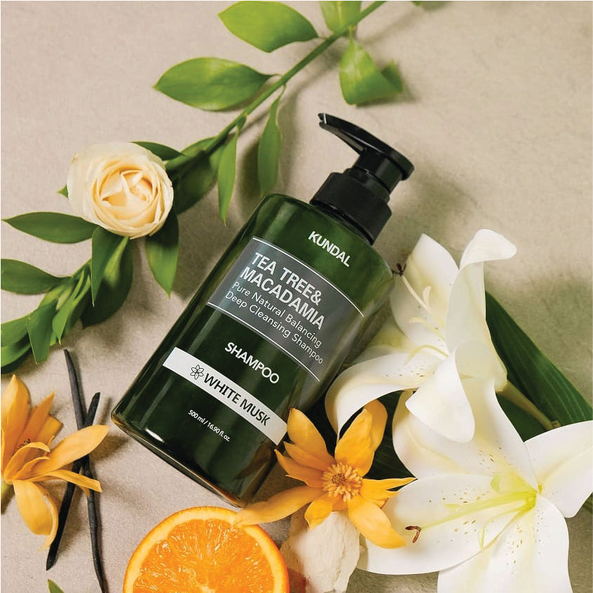 KUNDAL TEA TREE & MACADAMIA DEEP CLEANSING SHAMPOO WHITE MUSK