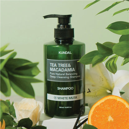 KUNDAL TEA TREE & MACADAMIA DEEP CLEANSING SHAMPOO WHITE MUSK