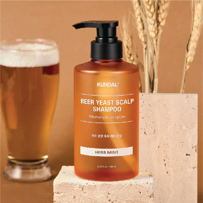 KUNDAL BEER YEAST SCALP SHAMPOO HERB MINT