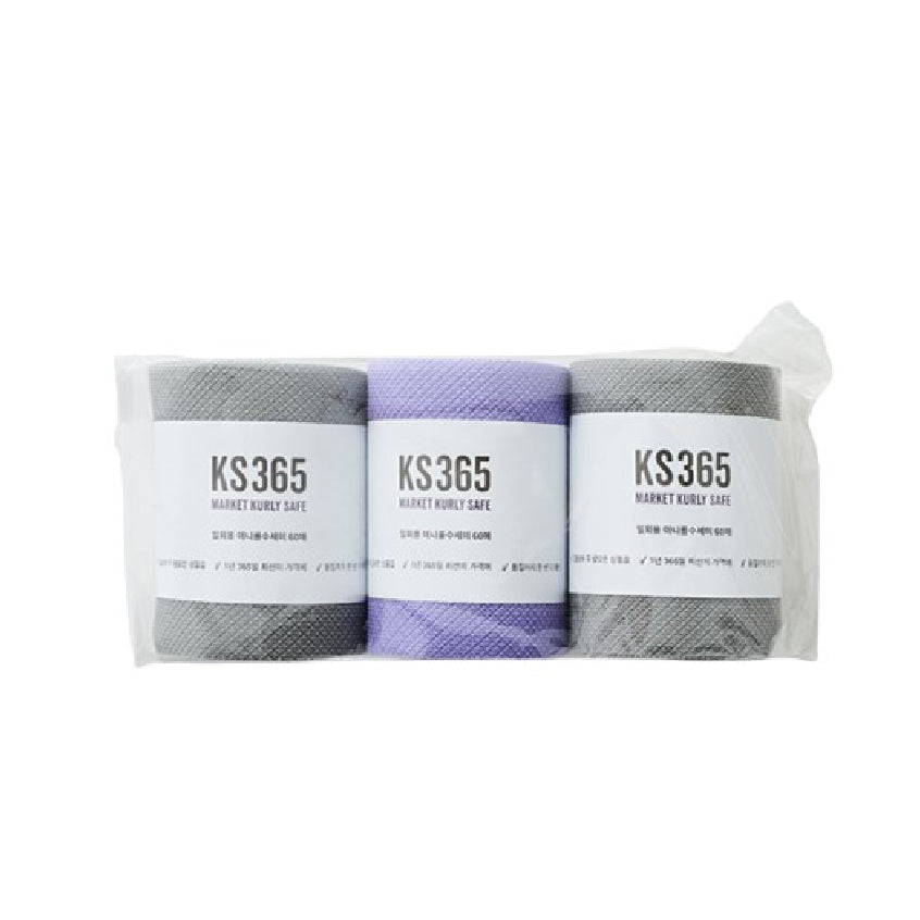 [KS365] Easy Tear-off Single-use Scrubber Rolls (60units * 3rolls, Mini) | [KS365] 간편하게 뜯어쓰는 원데이 일회용 수세미 미니 (60매 X 3롤)