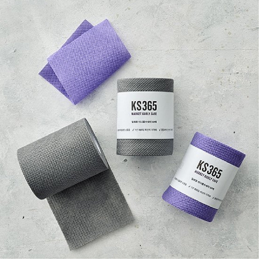 [KS365] Easy Tear-off Single-use Scrubber Rolls (60units * 3rolls, Mini) | [KS365] 간편하게 뜯어쓰는 원데이 일회용 수세미 미니 (60매 X 3롤)