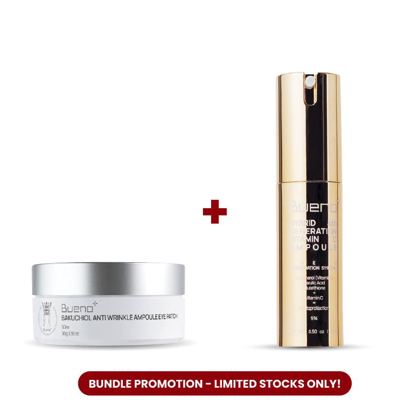 Bueno Bakuchiol Anti Wrinkle Ampoule Eye Patch + Hybrid 4th Generation Vitamin C Ampoule