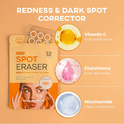 NOLAHOUR Spot Eraser Step 3 (Orange - Micropoint for Red Spot Stage) 12 Patches