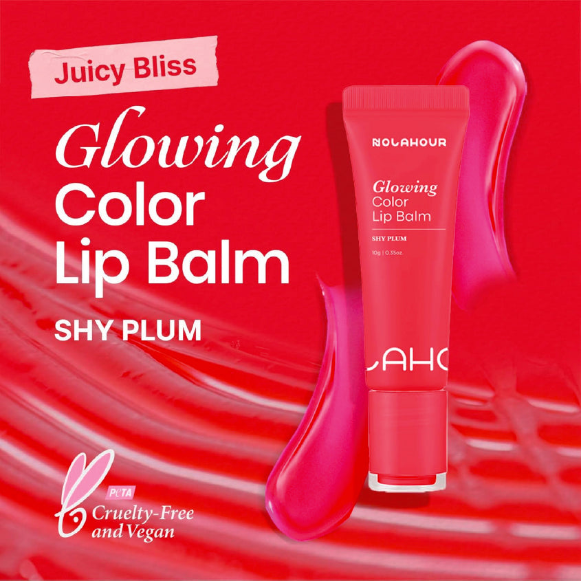 NOLAHOUR Glowing Color Lip Balm 0.35 Oz (Shy Plum)