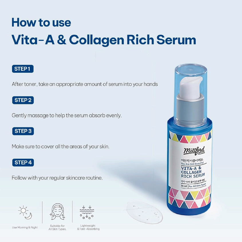 Millford Vita A & Collagen Rich Serum 30ml / 1 fl.oz