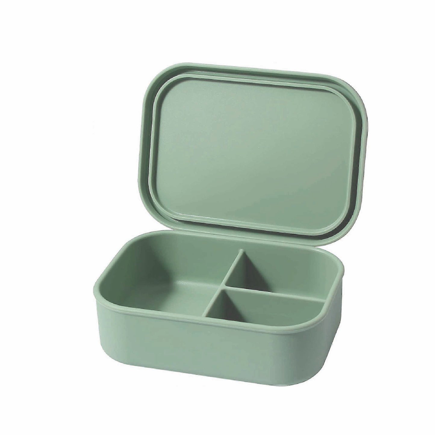 실리콘 도시락 통 Silicone Lunch Box - 3 compartment, BPA free - green