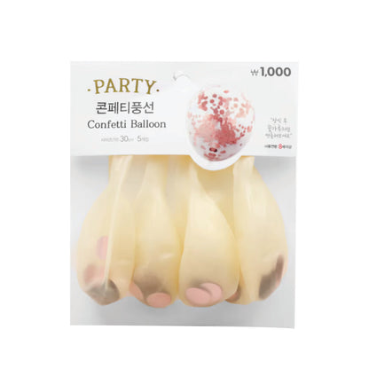 Rose Gold Confetti Balloons (5P)