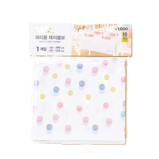 Party Tablecloth 180x130cm (Polka Dot)