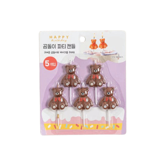 Bear Party Candles (5P)