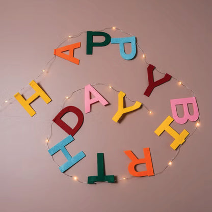 Happy Birthday LED Garland