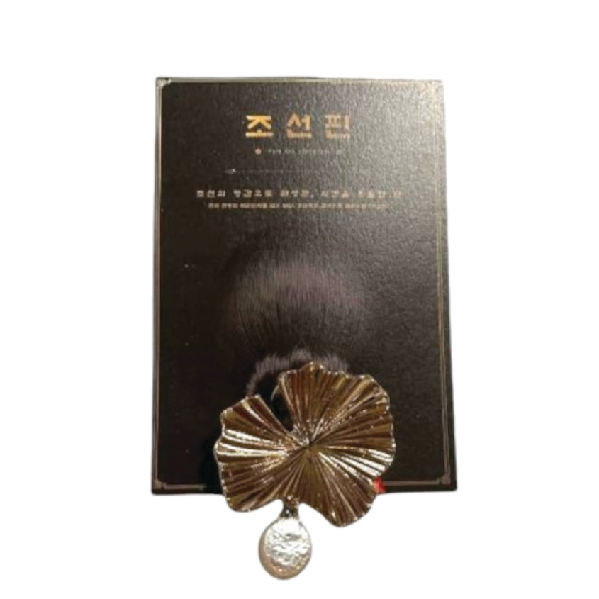 Pin of Joseon Lotus Shell Pearl Drop Brooch